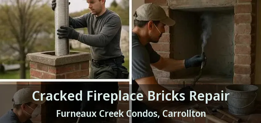 Cracked Fireplace Bricks Repair Furneaux Creek Condos, Carrollton - TX