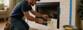Repairing Cracked Fireplace Tiles Latera, Carrollton